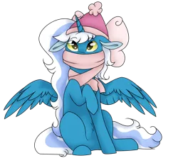 Size: 1024x915 | Tagged: safe, artist:fluffy-fillies, derpibooru import, oc, oc:fleurbelle, unofficial characters only, alicorn, pony, alicorn oc, bow, clothes, cutie mark, female, hair bow, hat, horn, image, mare, png, scarf, simple background, solo, transparent background, wings, yellow eyes