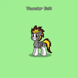 Size: 396x398 | Tagged: safe, derpibooru import, screencap, oc, oc:thunder bolt, unofficial characters only, pegasus, pony, pony town, green background, image, pegasus oc, png, simple background, solo, wings