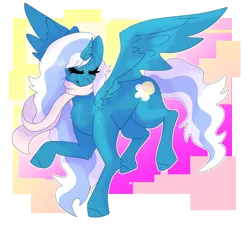 Size: 2000x1800 | Tagged: safe, artist:arctiicfoz, derpibooru import, oc, oc:fleurbelle, unofficial characters only, alicorn, pony, alicorn oc, clothes, eyes closed, female, flying, horn, image, mare, png, scarf, simple background, smiling, solo, transparent background, wings