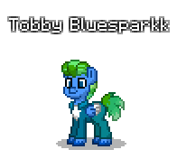 Size: 196x176 | Tagged: safe, artist:dematrix, derpibooru import, oc, oc:tobby bluesparkk, unofficial characters only, pegasus, pony, pony town, clothes, image, male, pixel art, png, simple background, solo, stallion, transparent background