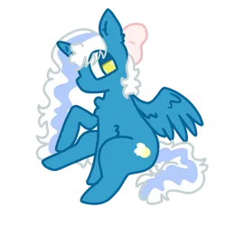 Size: 3000x3000 | Tagged: safe, artist:aurplestarss, derpibooru import, oc, oc:fleurbelle, unofficial characters only, alicorn, pony, alicorn oc, bow, cute, female, hair bow, horn, image, mare, png, simple background, sitting, solo, transparent background, wings, yellow eyes