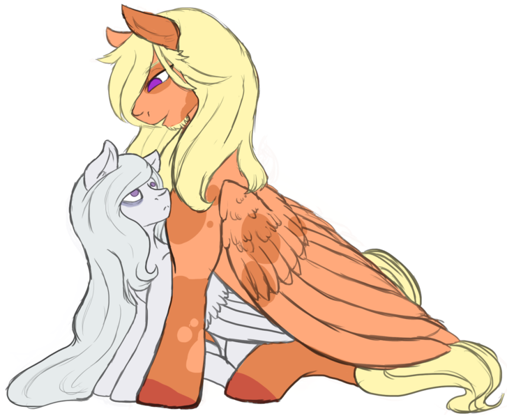 Size: 1758x1451 | Tagged: safe, artist:shadypixels, derpibooru import, oc, oc:sullen skies, oc:sunny day, unofficial characters only, pegasus, pony, fallout equestria, duo, image, pegasus oc, png, wings