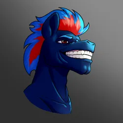 Size: 4000x4000 | Tagged: safe, artist:whatamelon, derpibooru import, oc, oc:black the dragon, unofficial characters only, pony, bust, gigachad, image, meme, png, portrait, smiling, smirk