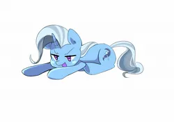 Size: 1850x1310 | Tagged: safe, artist:parappaya, derpibooru import, trixie, pony, unicorn, cutie mark, female, horn, image, jpeg, open mouth, open smile, simple background, smiling, solo, tail, white background