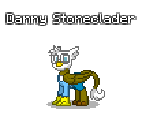 Size: 208x170 | Tagged: safe, artist:dematrix, derpibooru import, oc, oc:danny stoneclader, unofficial characters only, pony, pony town, clothes, image, male, pixel art, png, simple background, solo, transparent background