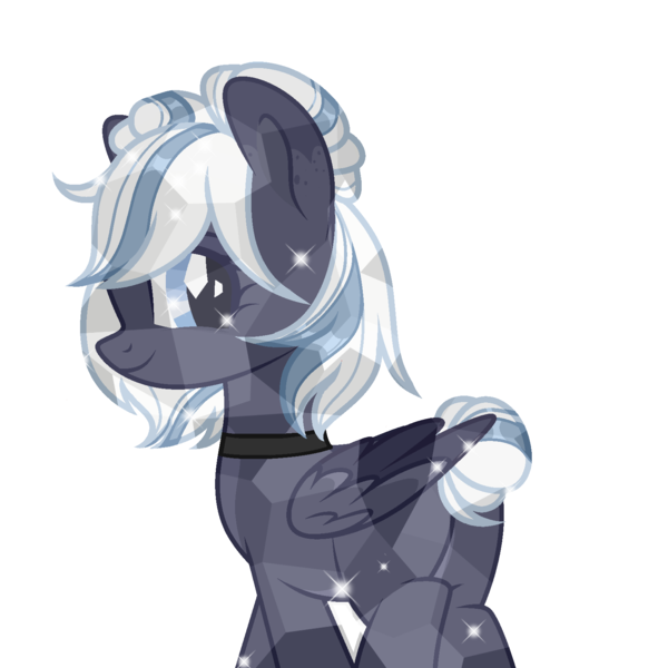 Size: 1600x1600 | Tagged: safe, artist:sarahsuresh-art, derpibooru import, oc, oc:lunara moonstone, unofficial characters only, crystal pony, pegasus, pony, butt, choker, crystal pony oc, crystallized, female, image, looking back, mare, pegasus oc, plot, png, simple background, transparent background, wings