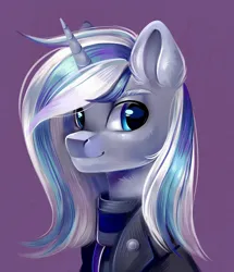 Size: 3400x3960 | Tagged: safe, artist:ske, derpibooru import, oc, unofficial characters only, pony, unicorn, bust, clothes, image, jpeg, looking at you, smiling, solo, uniform