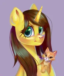 Size: 3461x4096 | Tagged: safe, artist:ske, derpibooru import, oc, unofficial characters only, cat, pony, unicorn, hair over one eye, image, jpeg, looking at you, smiling