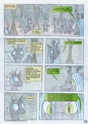 Size: 1600x2254 | Tagged: safe, artist:thunderelemental, derpibooru import, queen chrysalis, changeling, changeling queen, comic:swarm rising, comic, female, image, png, speech bubble