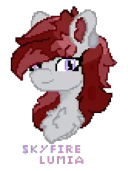 Size: 1080x1441 | Tagged: safe, artist:sodapop sprays, derpibooru import, oc, oc:skyfire lumia, pegasus, pony, wolf, wolf pony, chest fluff, image, looking at you, pixel art, png, smiling, smiling at you, solo
