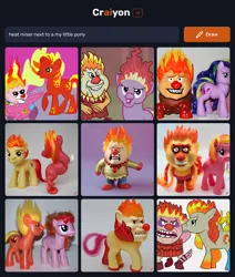 Size: 1536x1812 | Tagged: safe, craiyon, derpibooru import, machine learning generated, pony, heat miser, image, png, the year without a santa claus, toy, wat