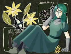 Size: 4096x3112 | Tagged: safe, artist:白乌鸦之翼, derpibooru import, queen chrysalis, human, glasses, humanized, image, png