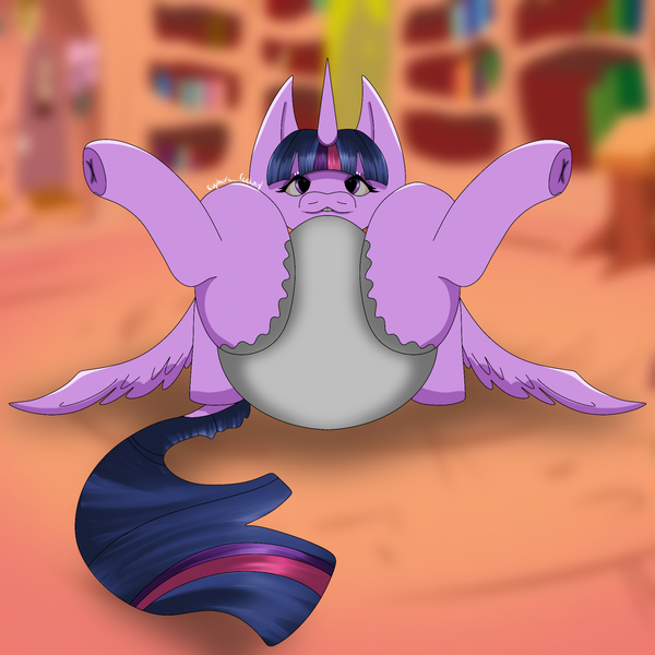 Size: 1920x1920 | Tagged: questionable, artist:euphoric._.feeling, derpibooru import, twilight sparkle, twilight sparkle (alicorn), alicorn, diaper, diaper fetish, fetish, image, library, looking at you, lying down, non-baby in diaper, on back, on floor, png, solo