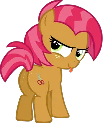 Size: 2972x3539 | Tagged: safe, derpibooru import, babs seed, pony, buns seed, butt, cute, female, filly, foal, image, kiss my ass, looking back, plot, png, show accurate, simple background, solo, transparent background, vector