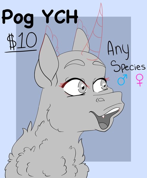 Size: 2945x3556 | Tagged: safe, artist:inisealga, derpibooru import, pony, unicorn, chest fluff, commission, horn, image, jpeg, neck fluff, pogchamp, poggers, unicorn horn, ych example, ych sketch, your character here