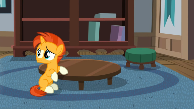 Size: 1920x1080 | Tagged: safe, derpibooru import, screencap, sunburst, pony, unicorn, season 7, uncommon bond, blaze (coat marking), coat markings, colt, colt sunburst, cute, facial markings, image, male, png, sitting, socks (coat marking), solo, sunbetes, sunburstbetes, younger