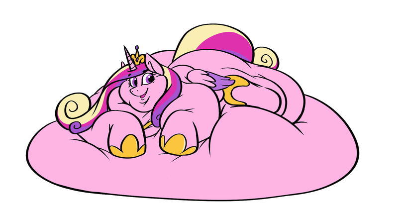Size: 1893x998 | Tagged: questionable, artist:samael, derpibooru import, princess cadance, alicorn, pony, belly, belly bed, big belly, fat, fat fetish, female, fetish, huge belly, image, immobile, impossibly large belly, obese, png, princess decadence, solo, solo female, the ass was fat