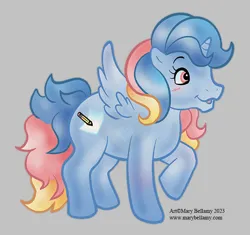 Size: 600x564 | Tagged: safe, artist:marybellamy, derpibooru import, oc, oc:paper hearts, alicorn, pony, g1, image, jpeg, ponysona, solo, zorilita