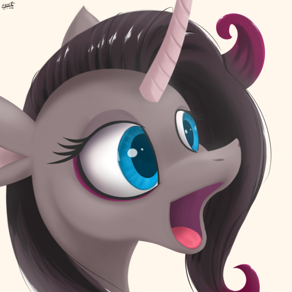 Size: 2000x2000 | Tagged: safe, artist:ebvert, derpibooru import, oleander (tfh), unicorn, them's fightin' herds, community related, female, image, open mouth, parody, png, simple background, solo, weh, white background