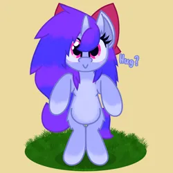 Size: 5000x5000 | Tagged: safe, artist:silvaqular, derpibooru import, oc, oc:qular, unofficial characters only, blurple, bow, chest fluff, cuddly, fluffy, gradient hooves, gradient mane, hug, image, offering, png, smiling, solo