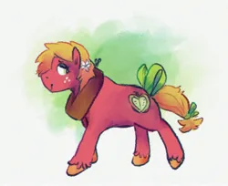 Size: 2232x1824 | Tagged: safe, artist:punkittdev, derpibooru import, big macintosh, earth pony, pony, big femboyintosh, bow, eyeshadow, female, flower, flower in hair, image, jpeg, makeup, solo, tail, tail bow, trans female, trans mare big mac, transgender