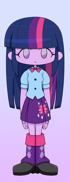 Size: 767x1976 | Tagged: safe, artist:batipin, derpibooru import, twilight sparkle, equestria girls, chibi, gradient background, image, no nose, png, simple background