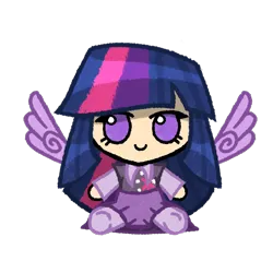Size: 5500x5500 | Tagged: safe, artist:deroach, derpibooru import, edit, twilight sparkle, twilight sparkle (alicorn), alicorn, human, clothes, cutie mark, cutie mark on clothes, fumo, humanized, image, plushie, png, simple background, skirt, touhou, transparent background, winged humanization, wings