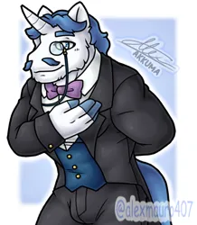 Size: 411x471 | Tagged: safe, artist:alexmauro407, derpibooru import, fancypants, anthro, unicorn, buff, clothes, image, male, muscles, muscular male, outline, passepartout, png, solo, tuxedo, white outline