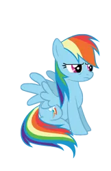 Size: 4000x6166 | Tagged: safe, artist:dasduriel, derpibooru import, rainbow dash, pegasus, pony, female, image, mare, narrowed eyes, png, rainbow dash is not amused, simple background, sitting, solo, transparent background, unamused, vector