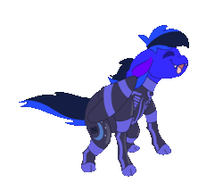 Size: 630x539 | Tagged: safe, artist:euspuche, derpibooru import, oc, oc:guard cobalt flash, bat pony, animated, bat pony oc, bat wings, dancing, donut steel, fireheart76's latex suit design, gif, image, latex, latex suit, prisoners of the moon, rubber, rubber suit, solo, trace, wings