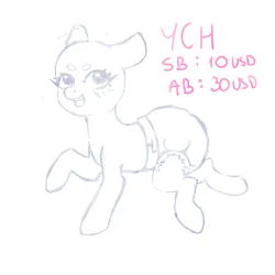 Size: 1000x1000 | Tagged: suggestive, artist:veincchi, derpibooru import, oc, pony, advertisement, auction, blushing, commission, cute, diaper, diaper fetish, fetish, image, jpeg, non-baby in diaper, solo, ych example, ych sketch, your character here