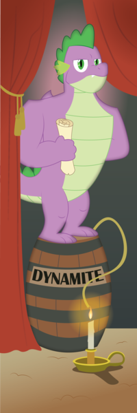 Size: 1500x4500 | Tagged: safe, artist:prixy05, derpibooru import, spike, dragon, candle, disneyland, dynamite, explosives, image, older, older spike, png, solo, stretching portrait, the haunted mansion