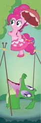 Size: 1500x4500 | Tagged: safe, artist:prixy05, derpibooru import, gummy, pinkie pie, alligator, earth pony, pony, disneyland, image, older, older pinkie pie, png, stretching portrait, the haunted mansion, umbrella