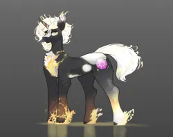 Size: 2402x1900 | Tagged: safe, artist:nsilverdraws, derpibooru import, oc, oc:dalem sundown, unofficial characters only, pony, unicorn, gradient background, image, magic, male, png, reflection, solo, sundown clan