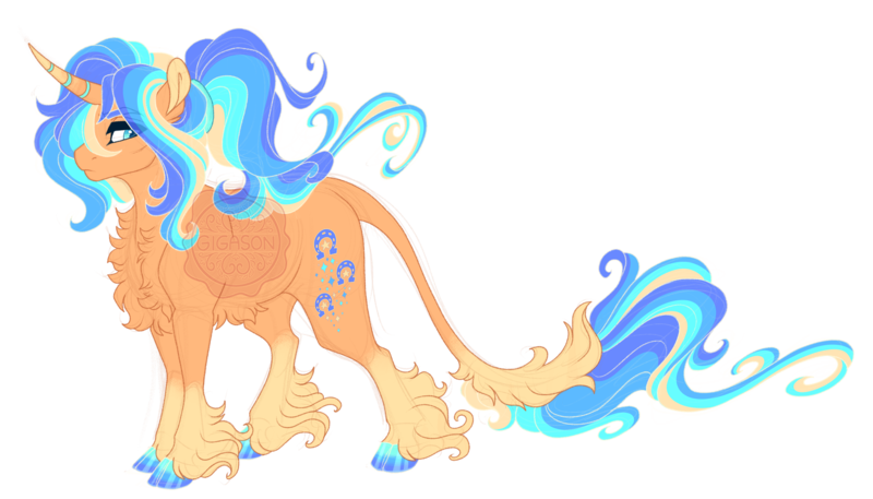 Size: 4200x2400 | Tagged: safe, artist:gigason, derpibooru import, oc, oc:starstep, pony, unicorn, cloven hooves, female, image, mare, obtrusive watermark, parents:lunashimmer, png, quadrupedal, simple background, solo, transparent background, unshorn fetlocks, watermark