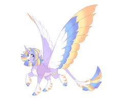 Size: 4500x3500 | Tagged: safe, artist:gigason, derpibooru import, oc, oc:orion, alicorn, pony, cloven hooves, colored wings, female, image, mare, multicolored wings, obtrusive watermark, png, simple background, solo, transparent background, watermark, wings