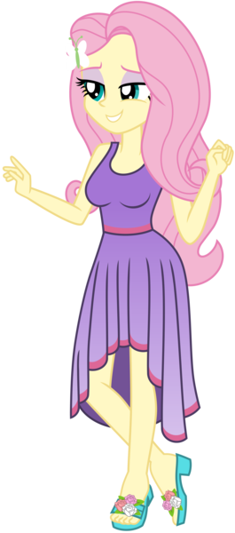 Size: 4131x9362 | Tagged: safe, artist:emeraldblast63, derpibooru import, fluttershy, equestria girls, clothes, dress, image, png, purple dress