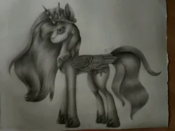 Size: 4480x3360 | Tagged: safe, artist:henry forewen, derpibooru import, princess celestia, image, jpeg, monochrome, sketch