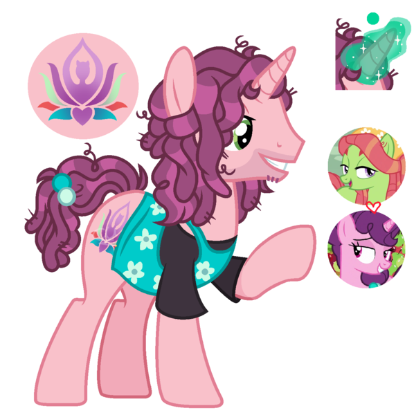 Size: 1328x1332 | Tagged: safe, artist:xxcheerupxxx, derpibooru import, sugar belle, tree hugger, oc, pony, unicorn, image, male, parent:sugar belle, parent:tree hugger, png, simple background, stallion, transparent background