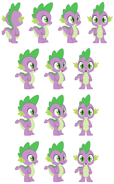 Size: 4201x6768 | Tagged: safe, artist:culu-bluebeaver, derpibooru import, spike, dragon, cartoon, digital, digital art, image, male, png, reference, reference sheet, simple background, smiling, solo, transparent, transparent background, vector, vector trace