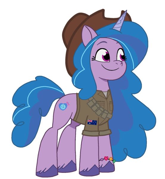 Size: 1418x1535 | Tagged: safe, artist:edy_january, derpibooru import, edit, vector edit, izzy moonbow, pony, unicorn, my little pony: tell your tale, allies, australia, australia army, base used, clothes, cowboy hat, desert soldiers, g5, girls und panzer, hat, image, military, military pony, military uniform, png, simple background, soldier, soldier pony, solo, transparent background, uniform, vector, world war ii