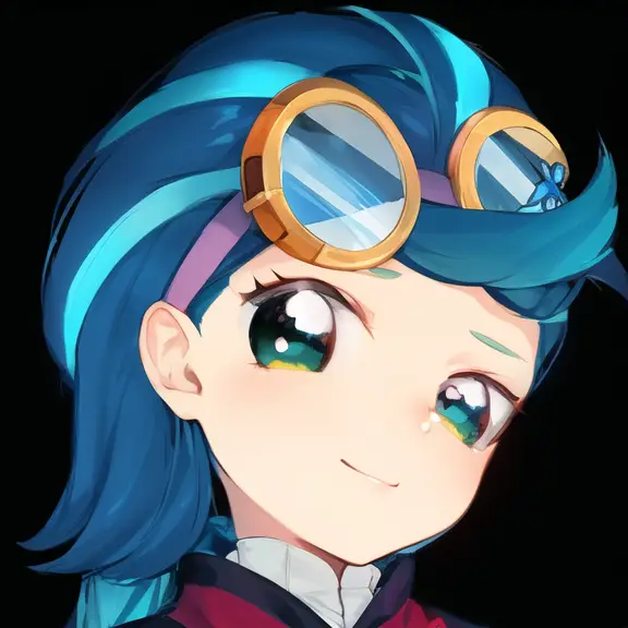 Size: 576x576 | Tagged: safe, artist:luckreza8, derpibooru import, machine learning generated, indigo zap, human, equestria girls, anime, black background, female, happy, image, pinegraph, png, simple background, solo