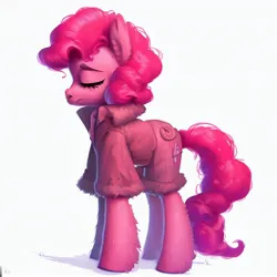 Size: 1024x1024 | Tagged: safe, derpibooru import, machine learning generated, pinkie pie, eyes closed, image, jpeg, prompter:pizza split, sad