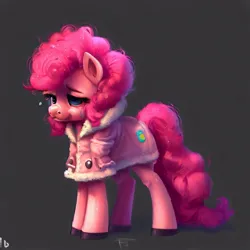 Size: 1024x1024 | Tagged: safe, derpibooru import, machine learning generated, pinkie pie, image, jpeg, prompter:pizza split, sad