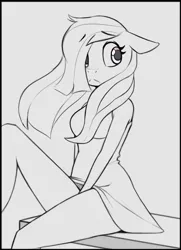 Size: 786x1087 | Tagged: safe, artist:tre, derpibooru import, marble pie, anthro, earth pony, :<, clothes, colored eyes, dress, female, floppy ears, image, looking away, monochrome, png, sitting, sketch, solo, solo female, wind, windswept mane