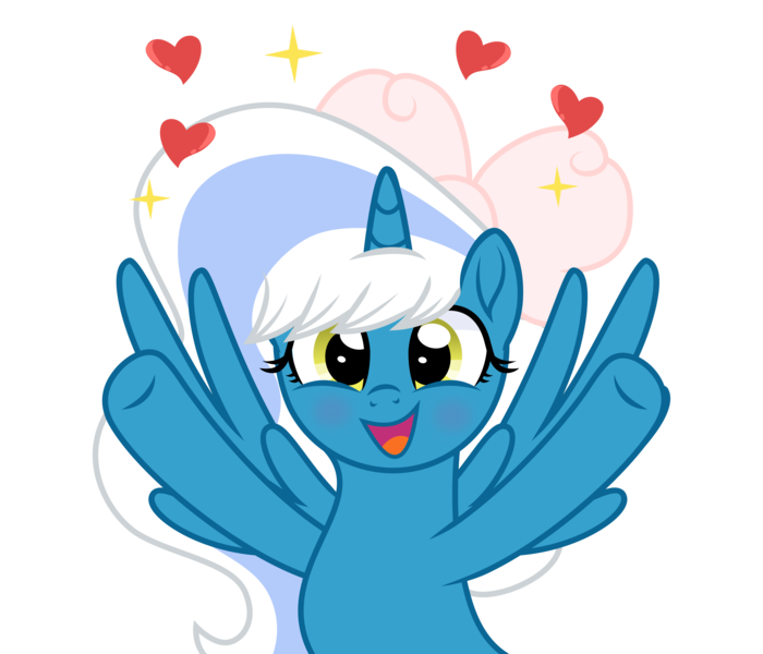 Size: 5000x4286 | Tagged: safe, artist:n0kkun, derpibooru import, oc, oc:fleurbelle, unofficial characters only, alicorn, pony, alicorn oc, blushing, bow, female, hair bow, heart, horn, image, mare, png, raised hoof, simple background, solo, sparkles, transparent background, wings