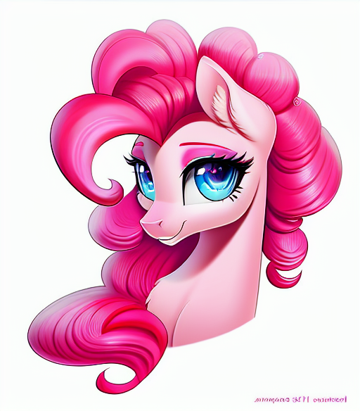 Size: 512x584 | Tagged: safe, derpibooru import, machine learning assisted, machine learning generated, pinkie pie, earth pony, pony, bust, female, image, mare, png, portrait, simple background, smiling, solo, white background