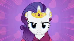 Size: 1920x1080 | Tagged: safe, derpibooru import, screencap, rarity, pony, unicorn, season 1, the best night ever, 1080p, clothes, dress, female, gala dress, image, looking at you, mare, png, rarity is not amused, solo, unamused