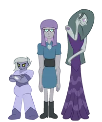 Size: 947x1135 | Tagged: safe, artist:sleepymoss, derpibooru import, limestone pie, marble pie, maud pie, crossover, female, gem (race), height difference, humanoid, image, png, simple background, species swap, steven universe, transparent background, trio, trio female
