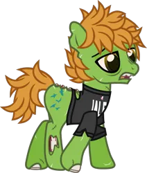 Size: 1087x1283 | Tagged: safe, artist:lightningbolt, derpibooru import, ponified, earth pony, pony, undead, zombie, zombie pony, .svg available, all time low, bags under eyes, bloodshot eyes, bone, chipped tooth, clothes, derpibooru exclusive, image, lidded eyes, male, open mouth, png, scar, shirt, simple background, solo, stallion, stitches, t-shirt, torn clothes, torn ear, transparent background, vector, walking, zack merrick